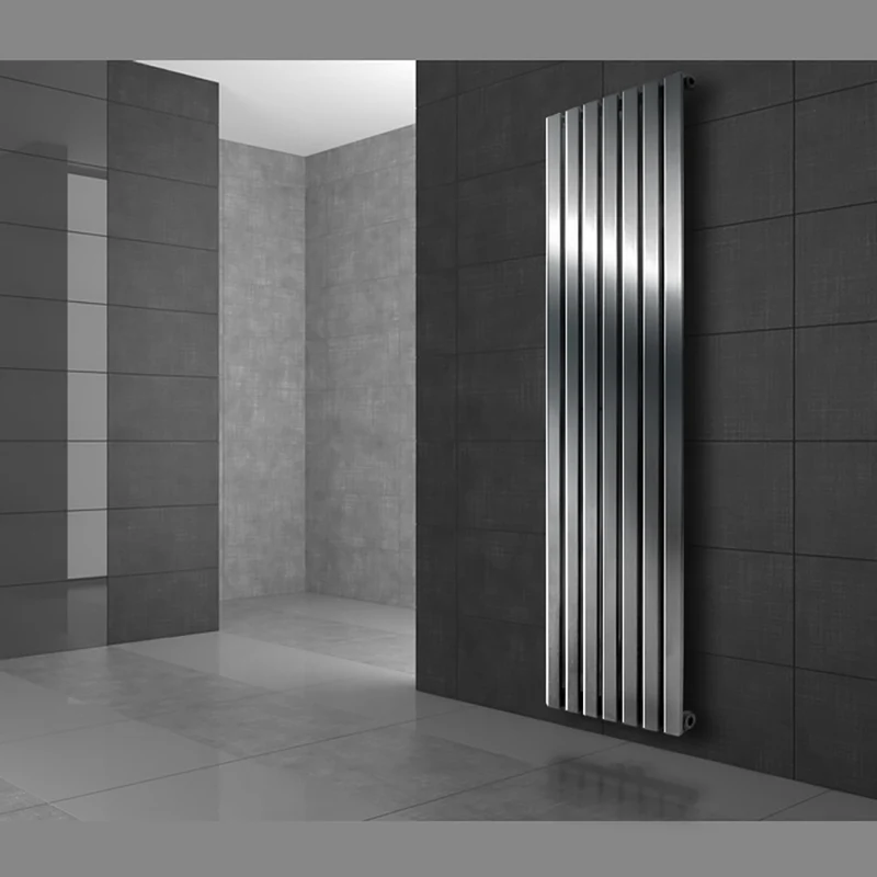 Badheizkörper Stella 480x1600 mm Chrome mit Wand Anschlussgarnitur