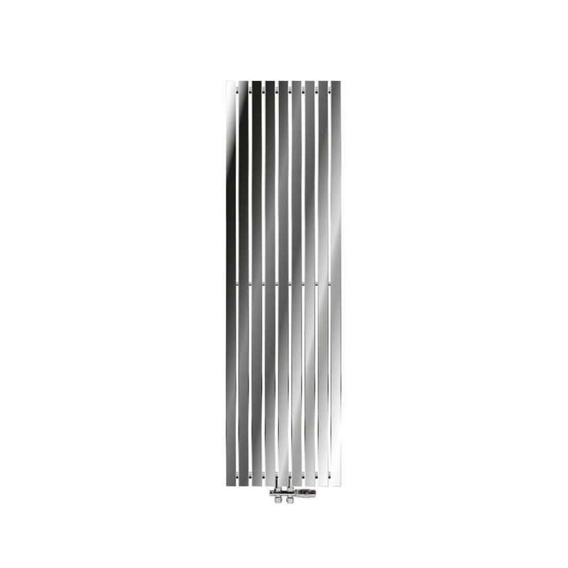 Badheizkörper Stella 480x1600 mm Chrome mit Boden Anschlussgarnitur