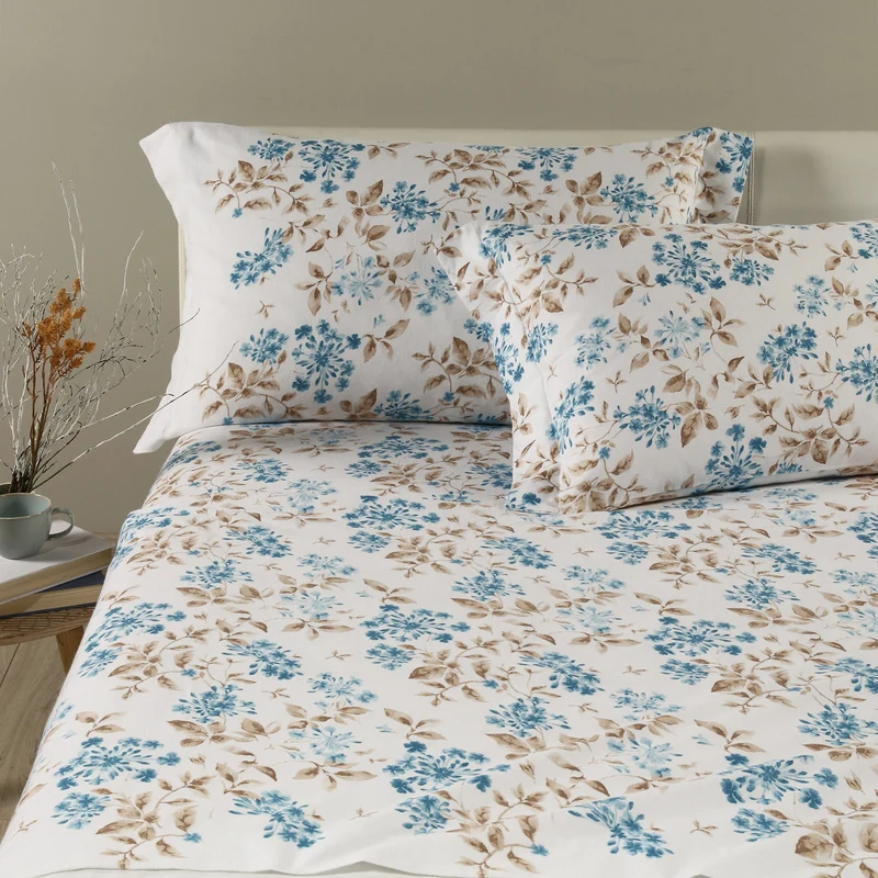 Completo Lenzuola liberty Floreale in Flanella