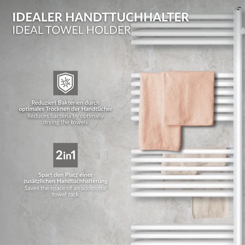 Badheizkörper 500x1200 mm Weiß ML-Design