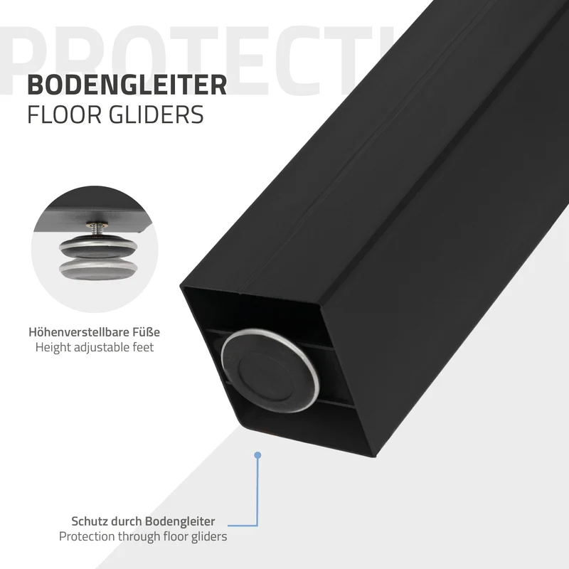 Tischbeine Tischgestell 2er Set A-Design 70 x 72 cm Schwarz aus Stahl ML-Design