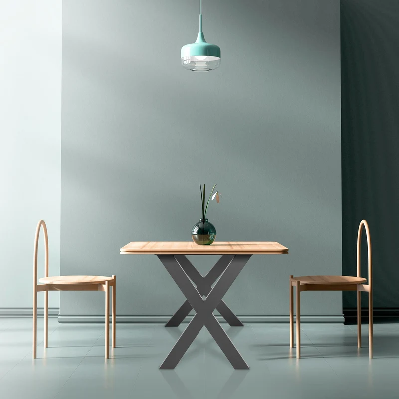 Tischbeine Tischgestell 2er Set X-Design 60 x 72,5 cm Anthrazit aus Stahl ML-Design