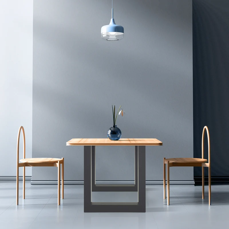 Tischbeine Tischgestell 2er Set U-Design 60 x 72,5 cm Anthrazit aus Stahl ML-Design
