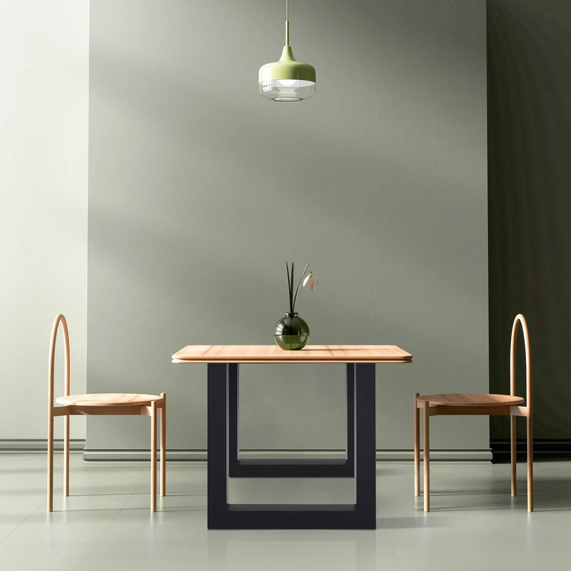Tischbeine Tischgestell 2er Set U-Design 70x72,5 cm Schwarz aus Stahl ML-Design