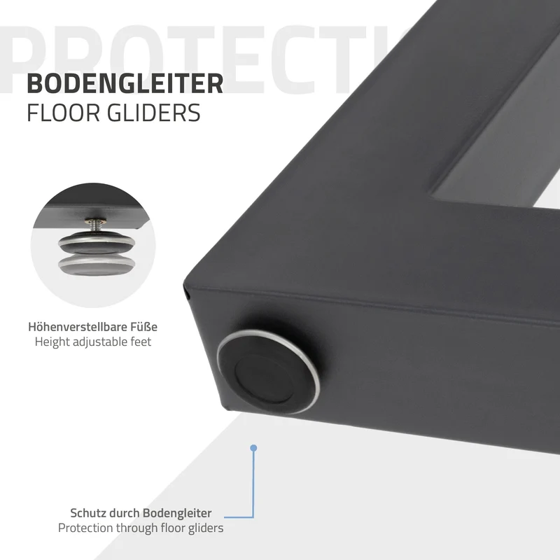 Tischbeine Tischgestell 2er Set U-Design 70 x 72,5 cm Anthrazit aus Stahl ML-Design
