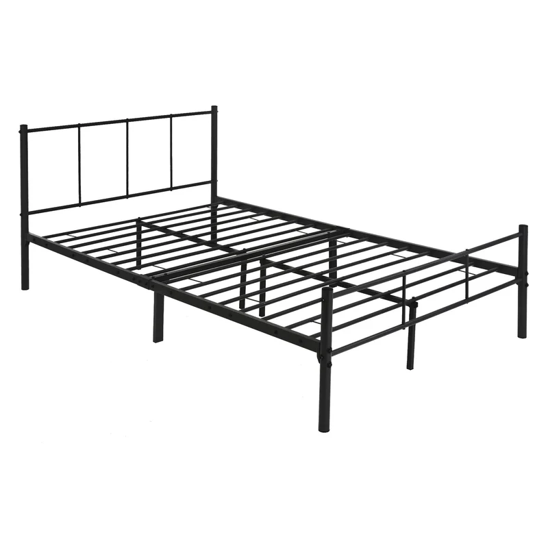 Bettgestell Einzelbett Metallbett mit Lattenrost & Kopfteil ML-Design