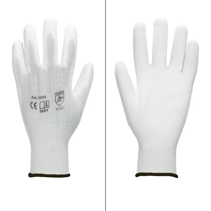 Montagehandschuhe Weiß Größe 10 / XL 12er Set
