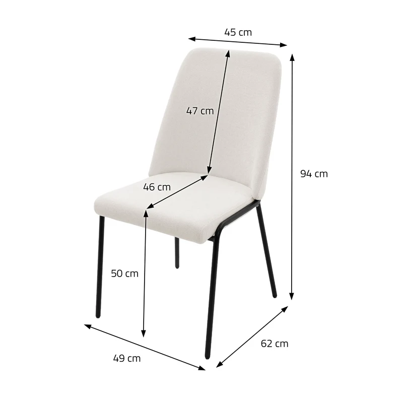 Esszimmerstühle 4er Set Beige mit Rückenlehne, Polsterstühle für Esszimmer & Küche ML-Design