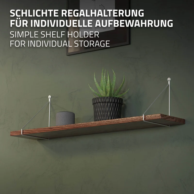 2er Set Wandkonsole Regalhalterung 2x 200 x 250 cm Silber aus Stahl ML-Design