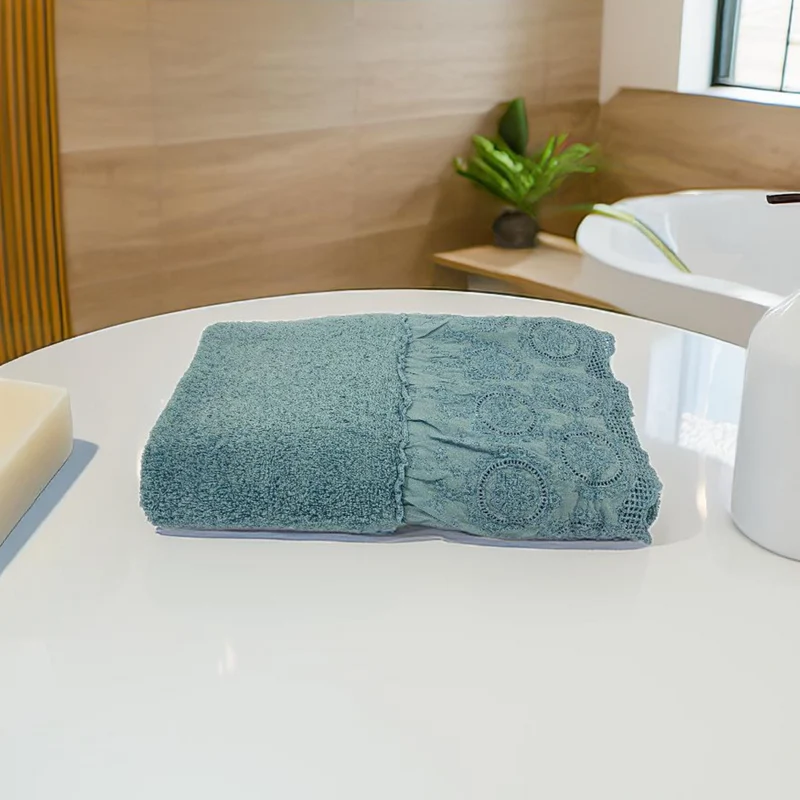 Telo da Bagno in Spugna di Cotone con Pizzo - Betty