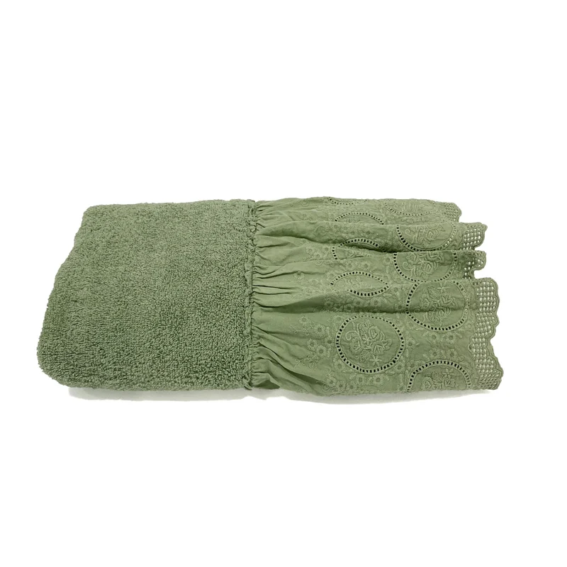 Telo da Bagno in Spugna di Cotone con Pizzo - Betty