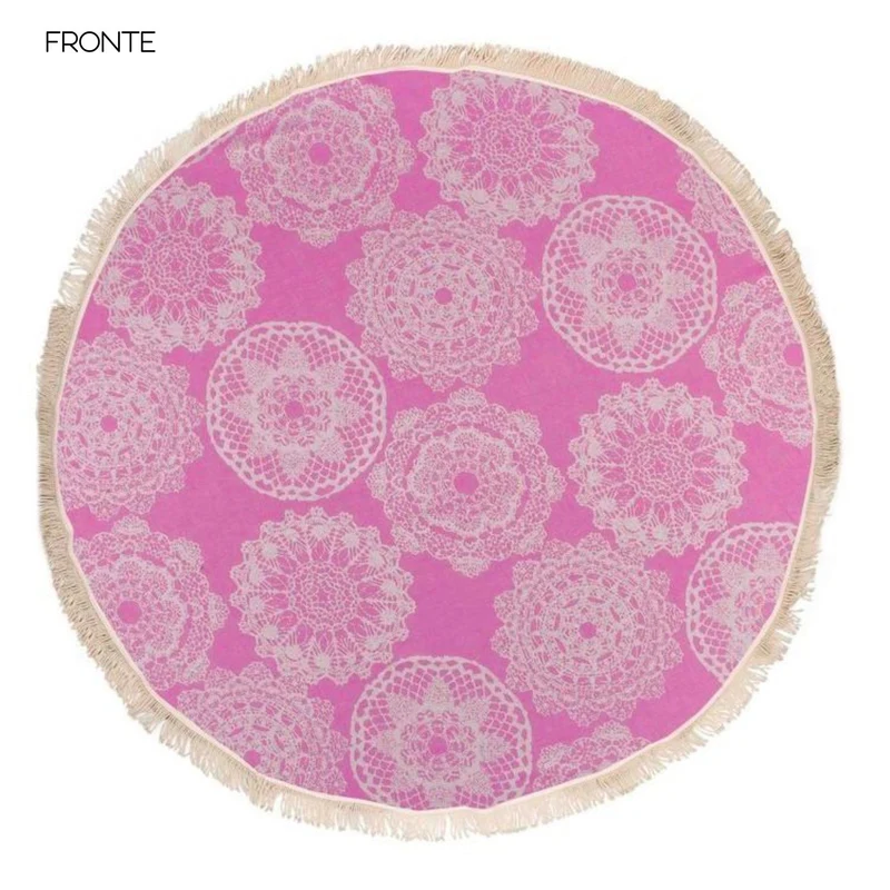 Telo Mare Fouta Rotondo in Cotone e Bambù Doubleface - Round