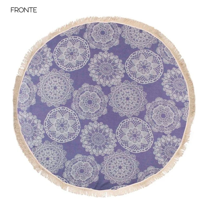 Telo Mare Fouta Rotondo in Cotone e Bambù Doubleface - Round