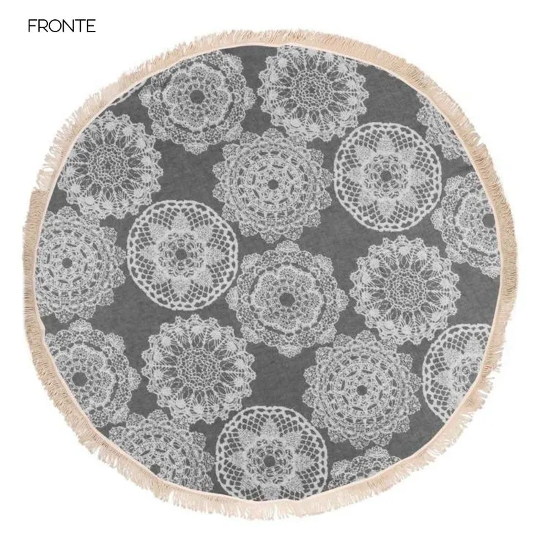 Telo Mare Fouta Rotondo in Cotone e Bambù Doubleface - Round