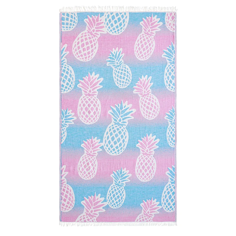 Telo Mare Fouta in Puro Cotone Jacquard Doubleface - Pineapple
