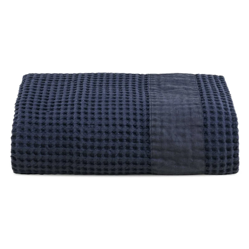 Telo mare XL in Puro Cotone Nido d'ape Stonewashed balza in Lino - Palau