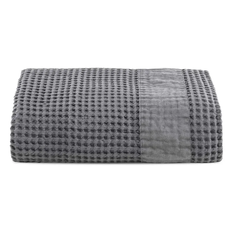 Telo mare XL in Puro Cotone Nido d'ape Stonewashed balza in Lino - Palau
