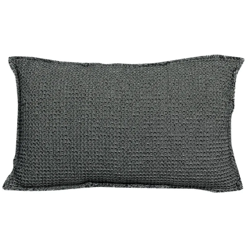 Cuscino a Nido D'Ape StoneWashed in Cotone Chambray Tinta Unita - Maia Chambray