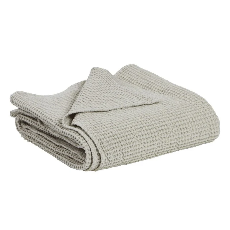 Plaid a Nido D'Ape StoneWashed in Cotone Tinta Unita - Maia