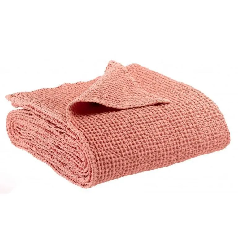 Plaid a Nido D'Ape StoneWashed in Cotone Tinta Unita - Maia