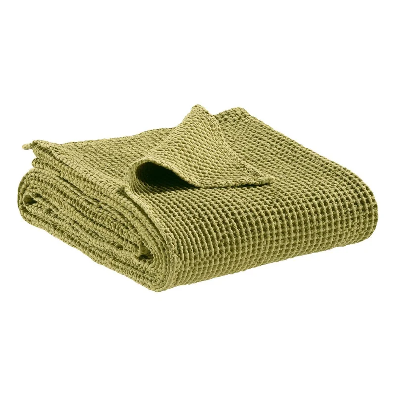 Plaid a Nido D'Ape StoneWashed in Cotone Tinta Unita - Maia