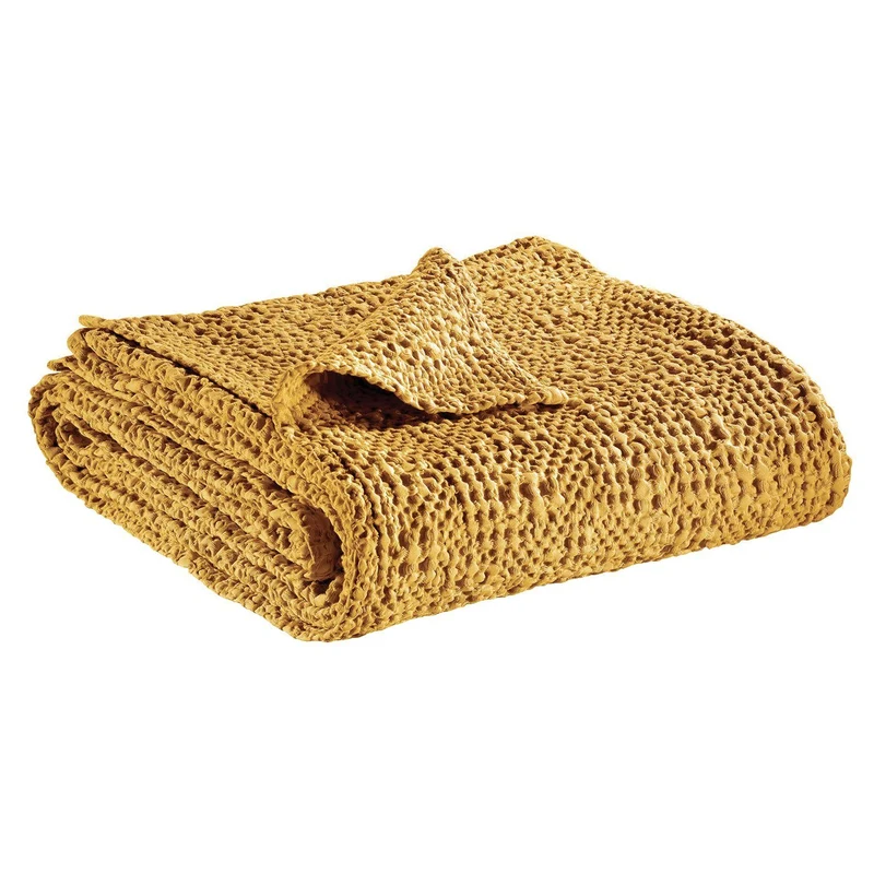 Plaid in Puro Cotone a Nido D'Ape StoneWashed - Tana