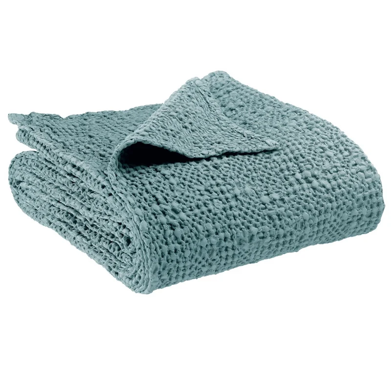 Plaid in Puro Cotone a Nido D'Ape StoneWashed - Tana