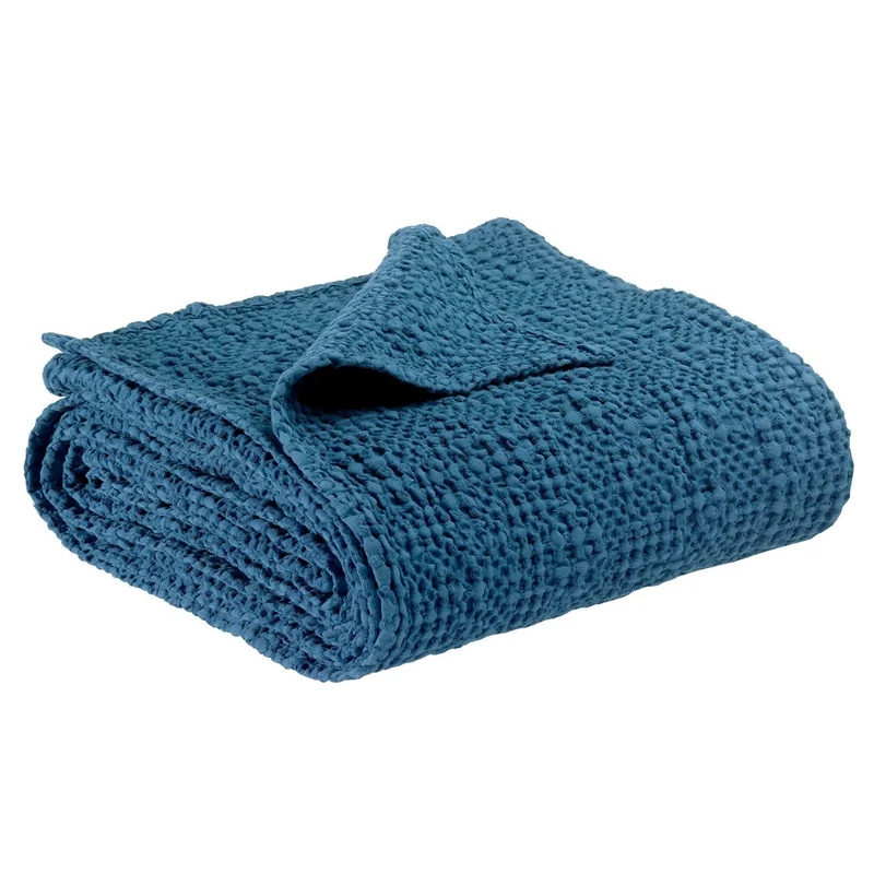 Plaid in Puro Cotone a Nido D'Ape StoneWashed - Tana