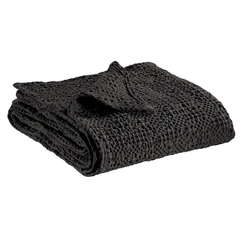 Plaid in Puro Cotone a Nido D'Ape StoneWashed - Tana