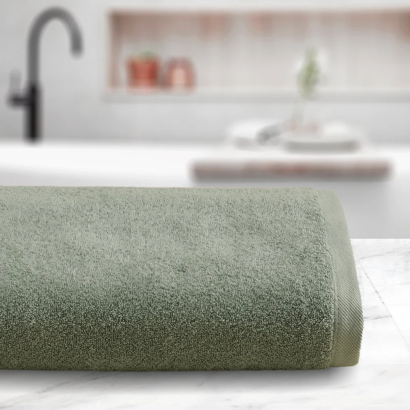 Telo da bagno in Spugna di Cotone Tinta Unita - Perla