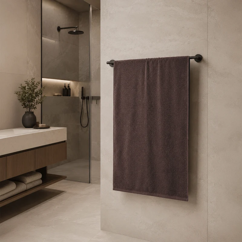Telo da bagno in Spugna di Cotone Tinta Unita - Perla