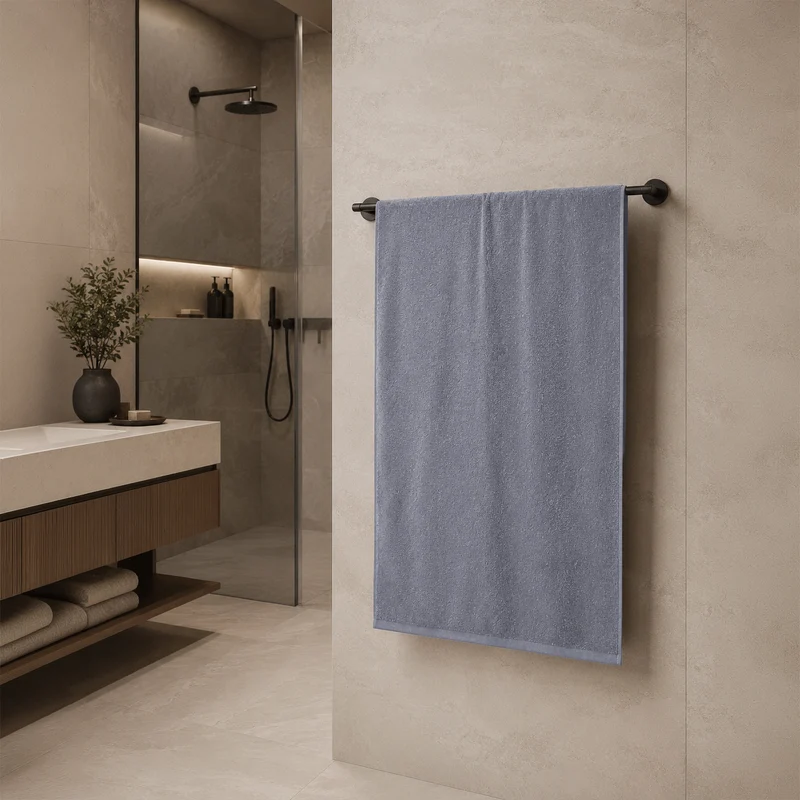 Telo da bagno in Spugna di Cotone Tinta Unita - Perla