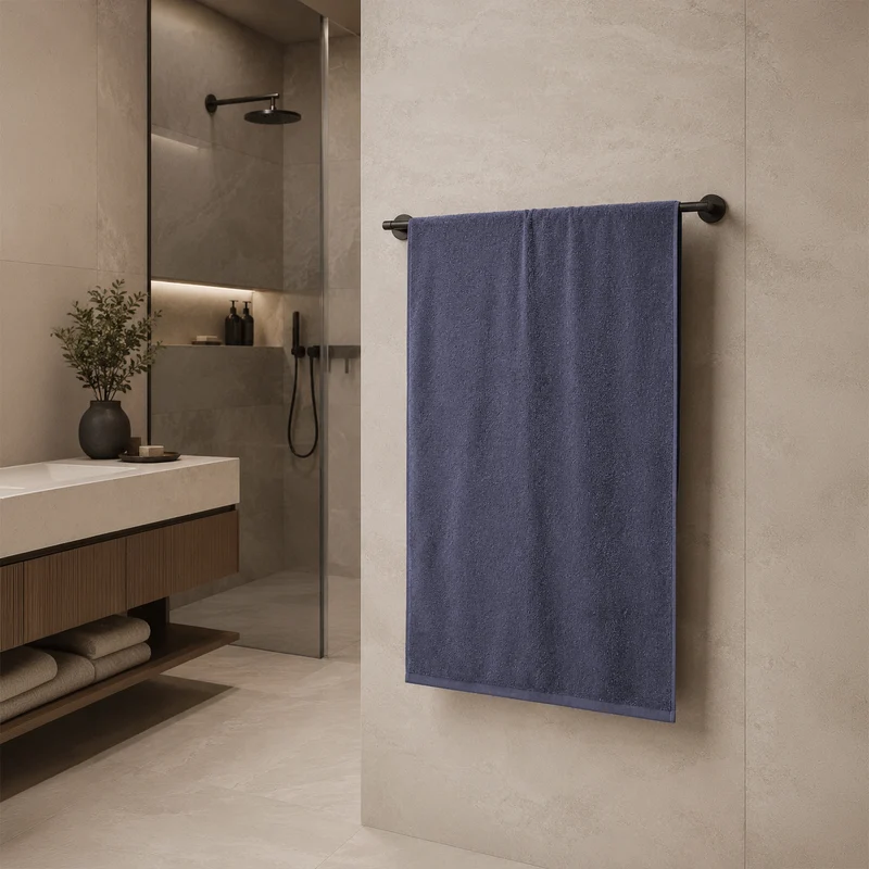 Telo da bagno in Spugna di Cotone Tinta Unita - Perla