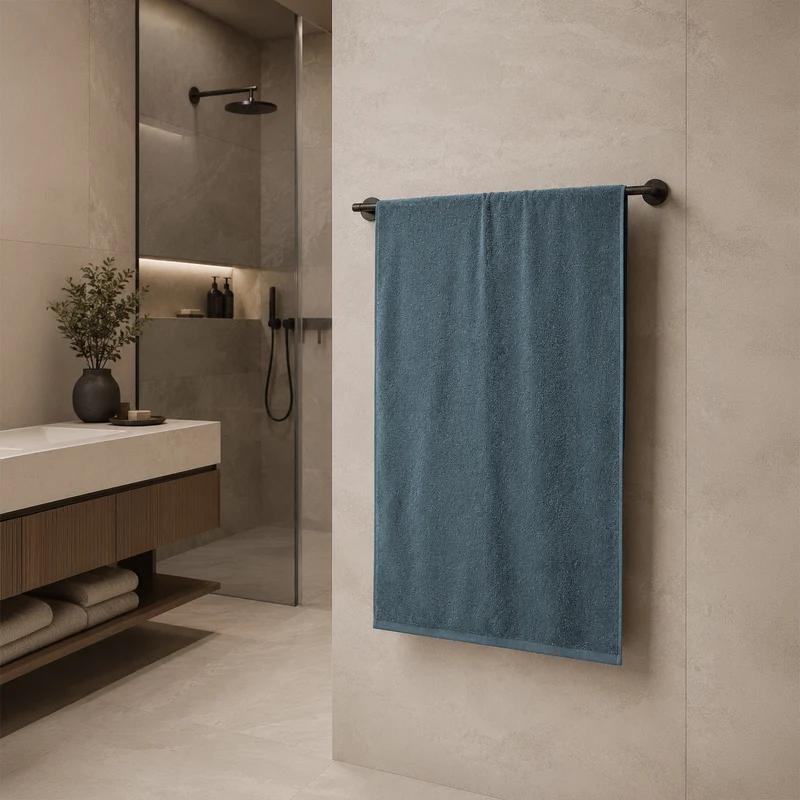 Telo da bagno in Spugna di Cotone Tinta Unita - Perla