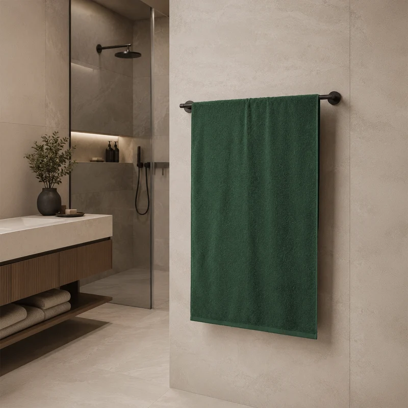 Telo da bagno in Spugna di Cotone Tinta Unita - Perla