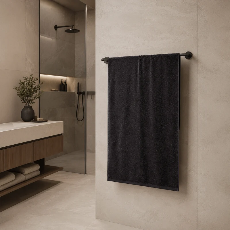 Telo da bagno in Spugna di Cotone Tinta Unita - Perla