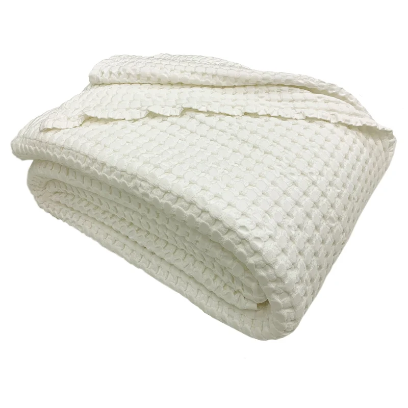 Copriletto in Cotone a Nido d'Ape StoneWashed No Stiro - Chaltony