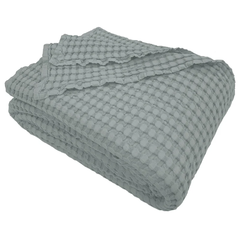 Copriletto in Cotone a Nido d'Ape StoneWashed No Stiro - Chaltony