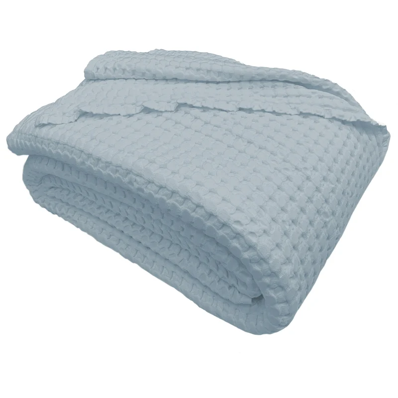 Copriletto in Cotone a Nido d'Ape StoneWashed No Stiro - Chaltony