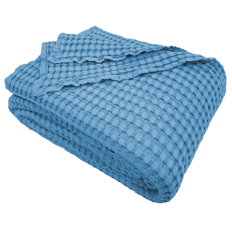 Copriletto in Cotone a Nido d'Ape StoneWashed No Stiro - Chaltony