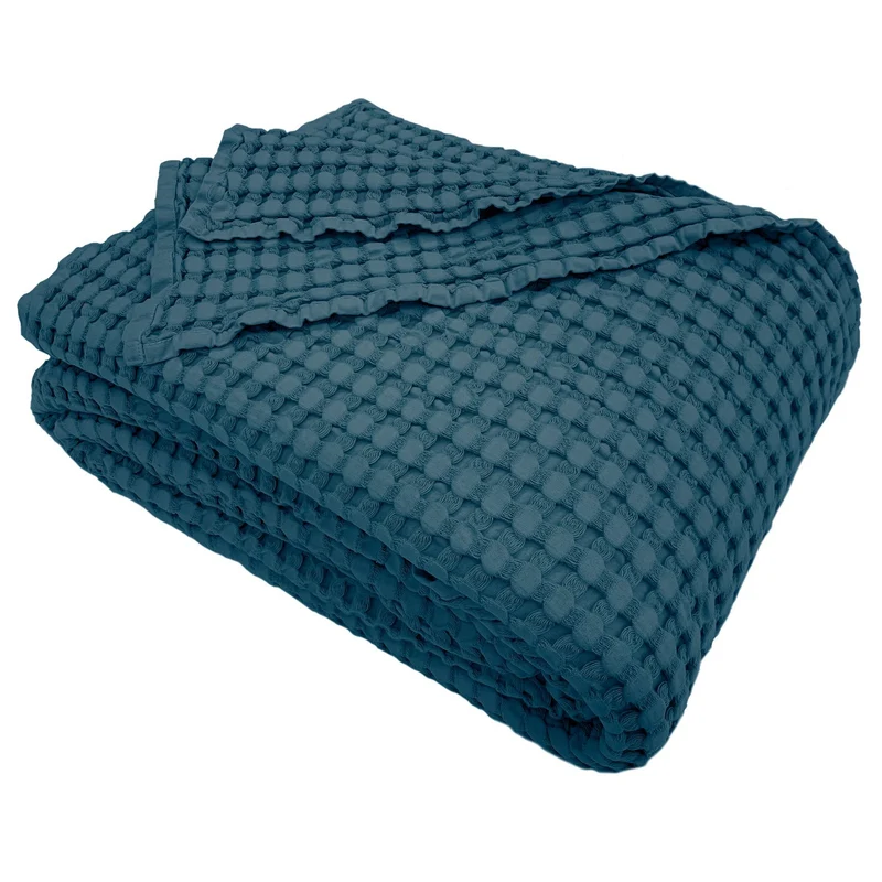Copriletto in Cotone a Nido d'Ape StoneWashed No Stiro - Chaltony