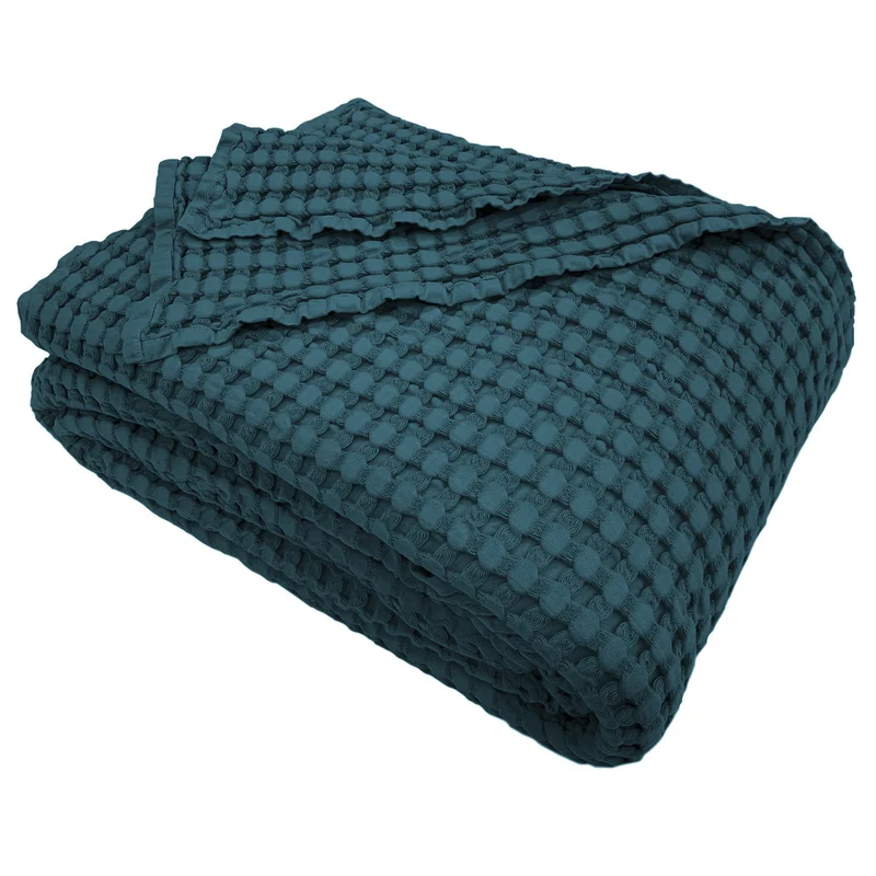 Copriletto in Cotone a Nido d'Ape StoneWashed No Stiro - Chaltony
