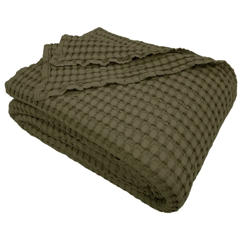 Copriletto in Cotone a Nido d'Ape StoneWashed No Stiro - Chaltony