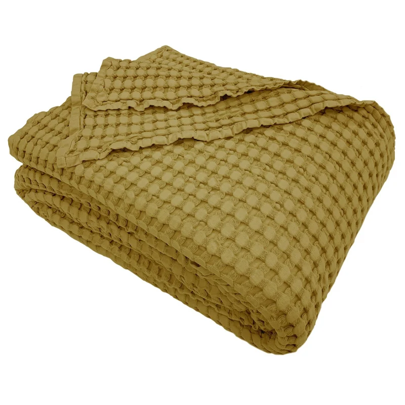 Copriletto in Cotone a Nido d'Ape StoneWashed No Stiro - Chaltony
