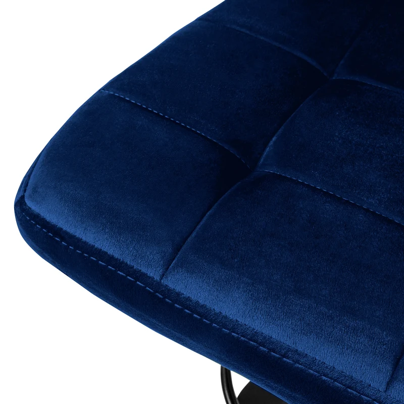 B-Ware Barhocker 2er Set Blau Samtbezug mit Rückenlehne und Fußstütze höhenverstellbar 63-83cm ML-Design