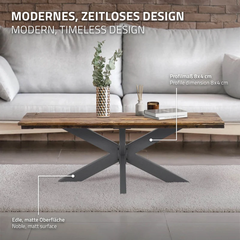 Tischbeine Tischgestell X-Design 98x58x43 cm Anthrazit aus Metall ML-Design