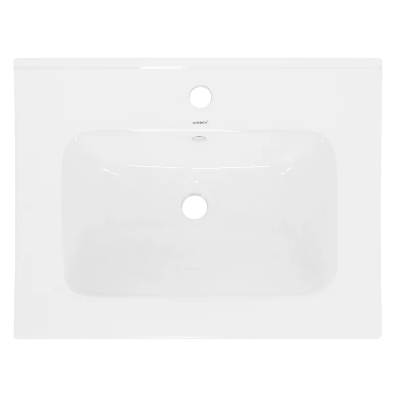 Waschbecken 61x16,5x46 cm Weiß aus Keramik LuxeBath