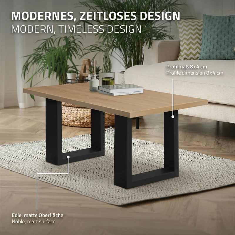 2x Tischbeine Bankkufen aus Vierkantprofilen 30x43 cm Schwarz pulverbeschichtete Stahl