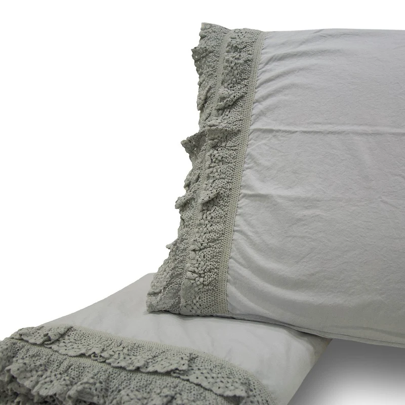 Completo Copripiumino in 100% Puro Cotone StoneWashed - Taba