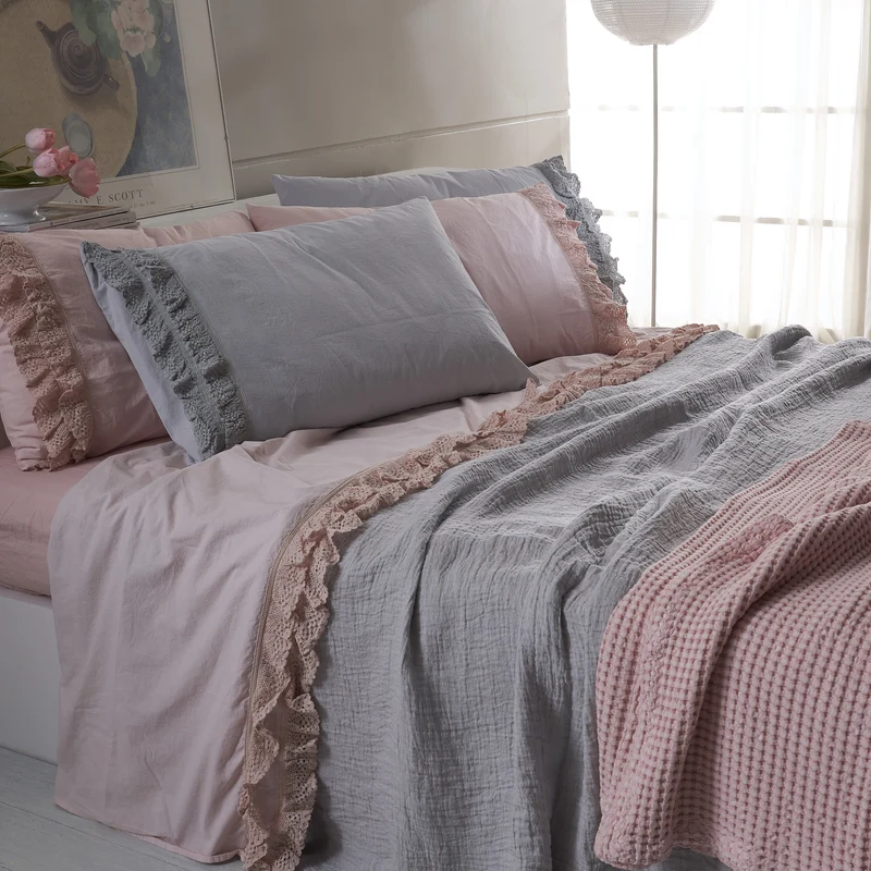 Completo Lenzuola 100% Puro Cotone Stone Washed - Taba